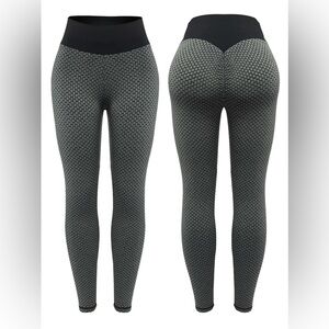 Women's Gray Textured Leggings